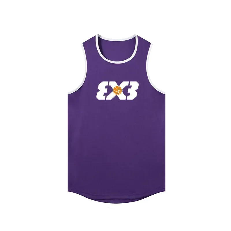 American 3X3 Basketball Sports Vest Men Summer Sleeveless Quick-drying Gym Fitness Running Loose Equipment Training T-shirt