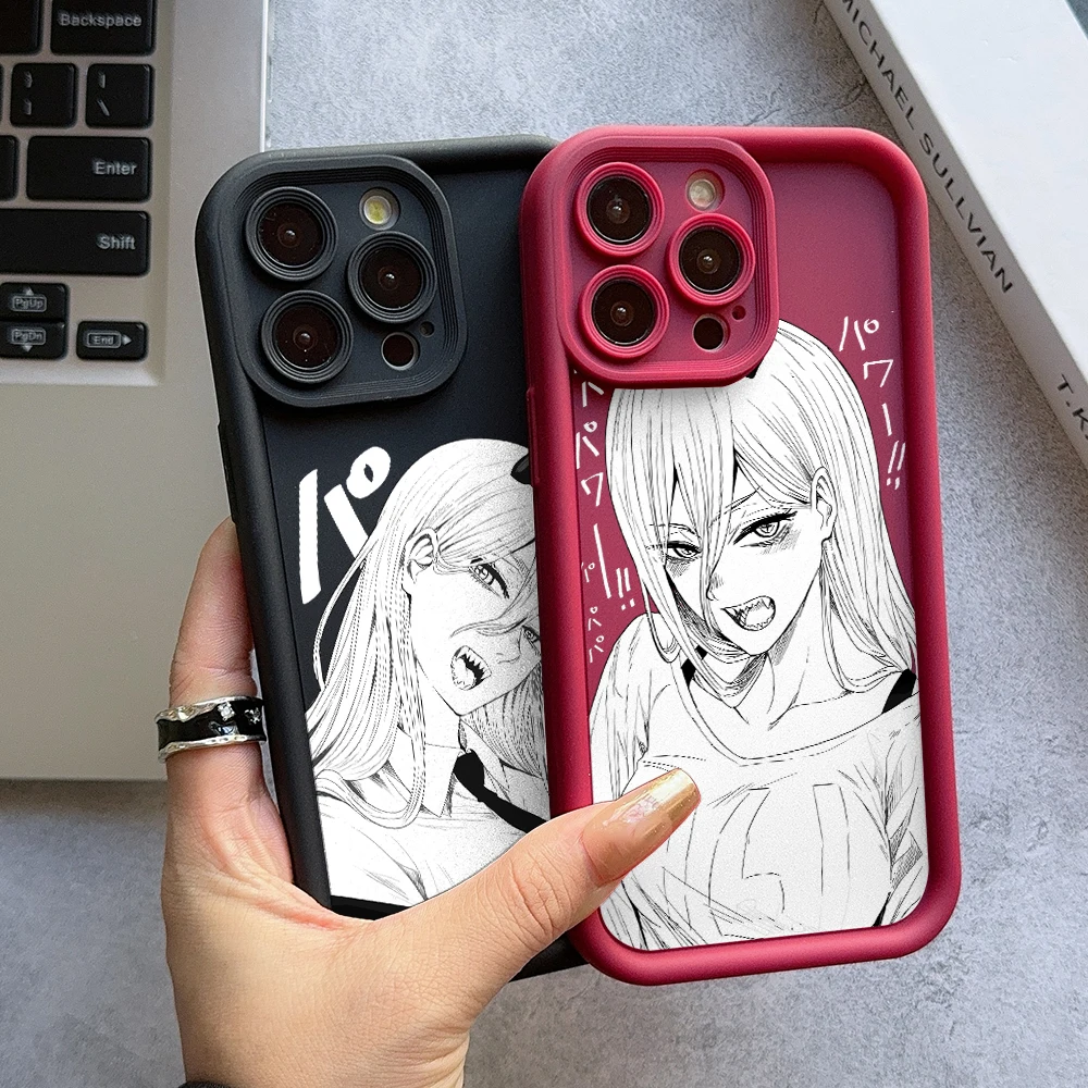 Chainsaw Man Power Soft TPU Phone Case with Ladder Lens Protection Cover