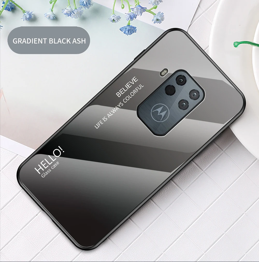 for Moto One Zoom Glass Case DECLAREYAO Luxury Hard Mirror Tempered Glass Coque For Moto G7 Power G7Play G5S Puls G6 Plu_voghion.com