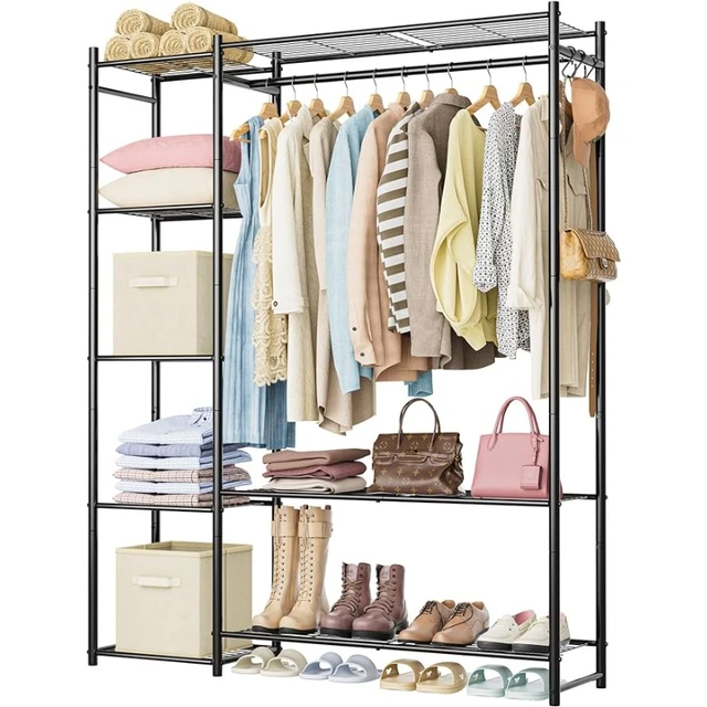 4 Tier Closet Organizers and Storage Shelves for Clothes,4 Pack Stackable  Storage Bins Metal Wire Organizer Baskets Containers Drawers with Dividers