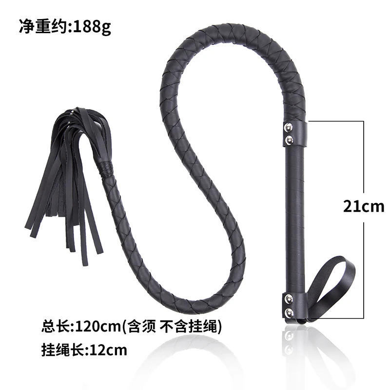 120cm Leather Weave Handle Snake Whip Horse Whip Riding Crop Flogger Paddle Slapper Horse Training Dressage Whips 2