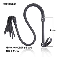 120cm Leather Weave Handle Snake Whip Horse Whip Riding Crop Flogger Paddle Slapper Horse Training Dressage Whips 2