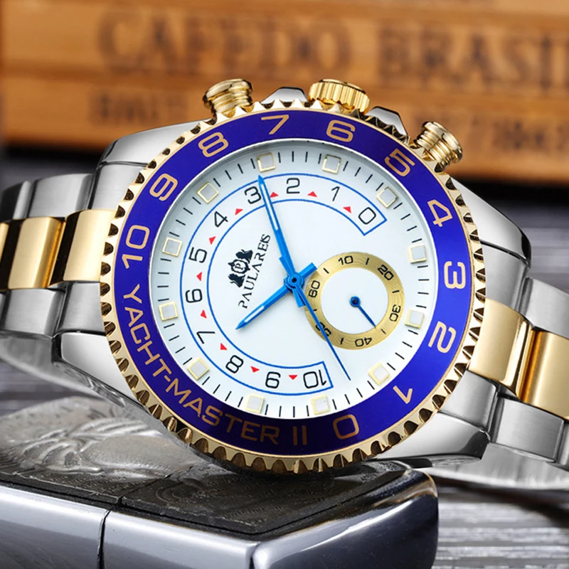 PAULAREIS P Brand Luxury Automatic Self Wind Mechanical Watches for Men Stainless Steel Casual Business Men Watch Reloj Hombre