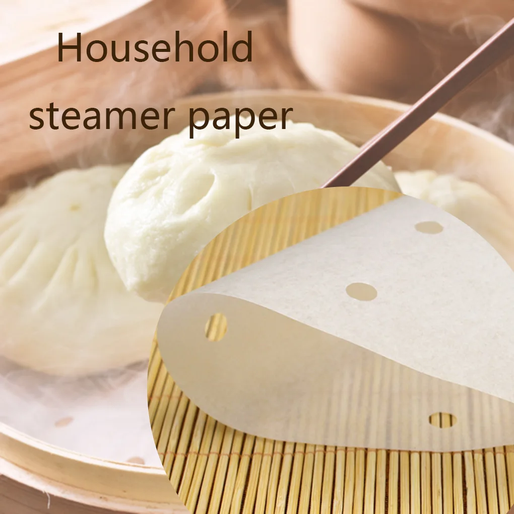 6~8 Inch 100pcs New High-grade Perforated Parchment Paper Air Fryer Paper  Liner Environmental Protection Packaging BambooSteamer - AliExpress