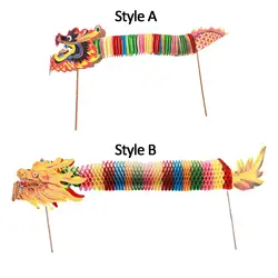 Chinese New Year Paper Dragon Decoration, Chinese Paper Dragon Hanging Garland Crafts Handheld Chinese Dragon Toys for Kids
