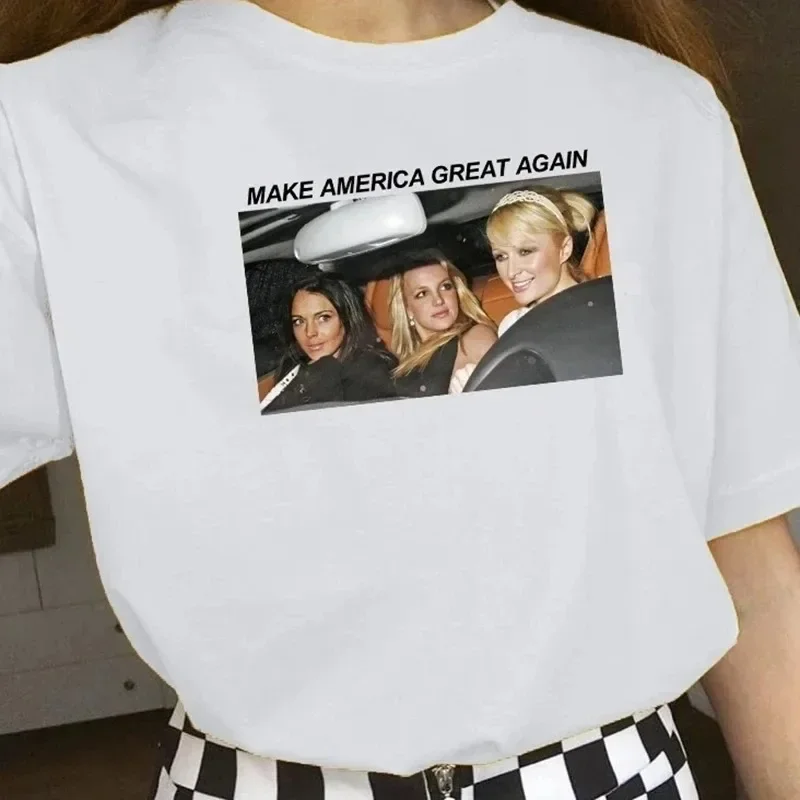 

Новая стильная футболка Britney make America great again, Модная хлопковая футболка, Летние повседневные топы unsiex, футболки для поездок, уличная одежда