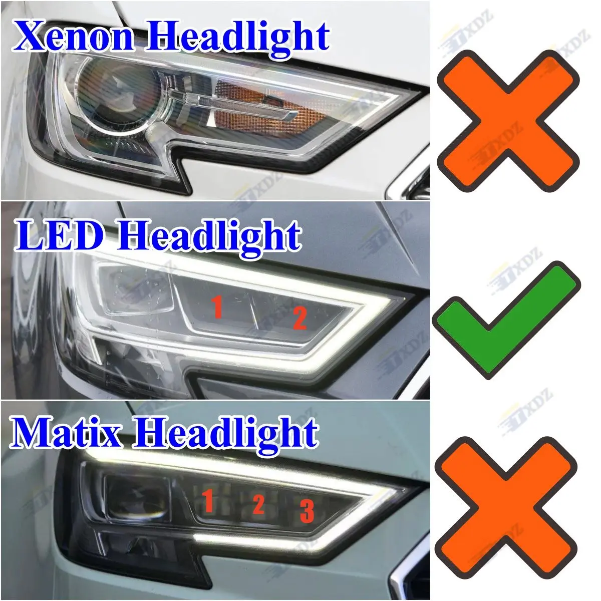 2017 2018 2019 2020 아우디 A3 S3 RS3 풀 LED 헤드라이트 주간 주행등 모듈용 비-RGB DRL LED 보드 (레드 블루)