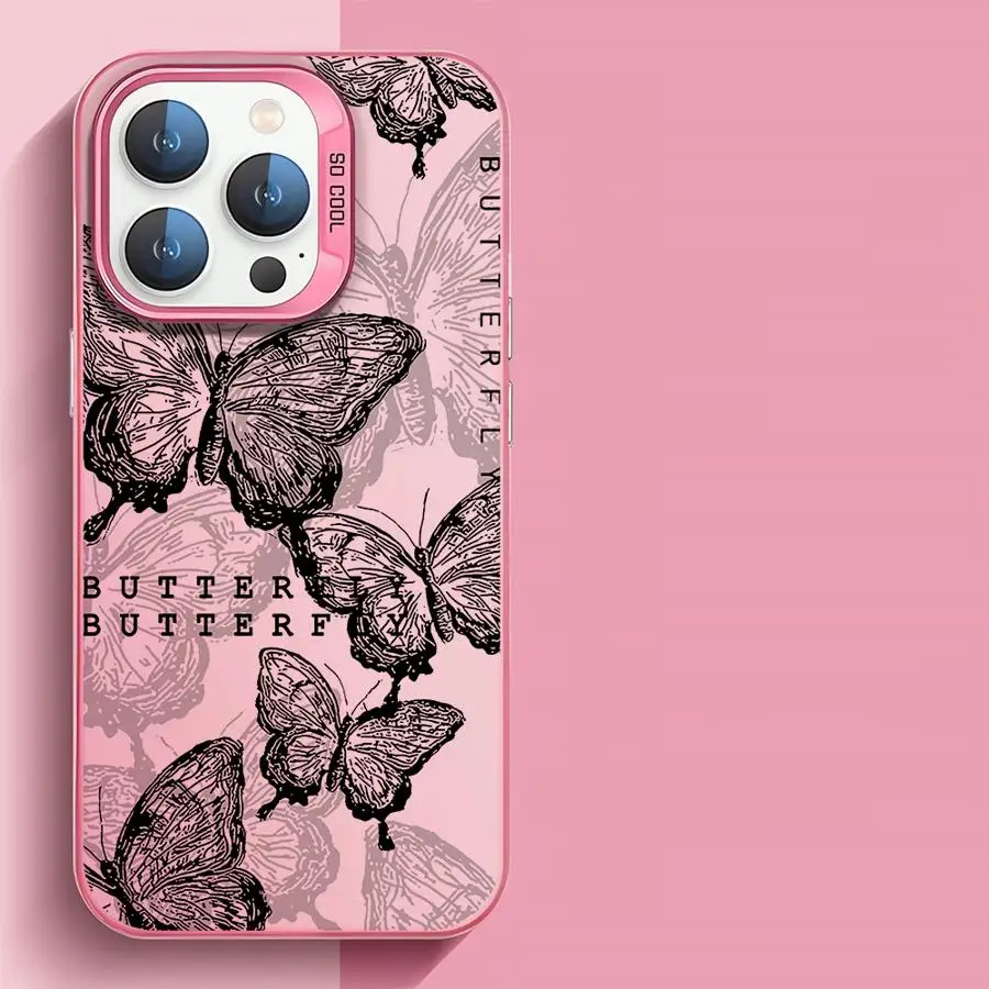Butterfly Line Design Phone Case - Elegant Protective Cover