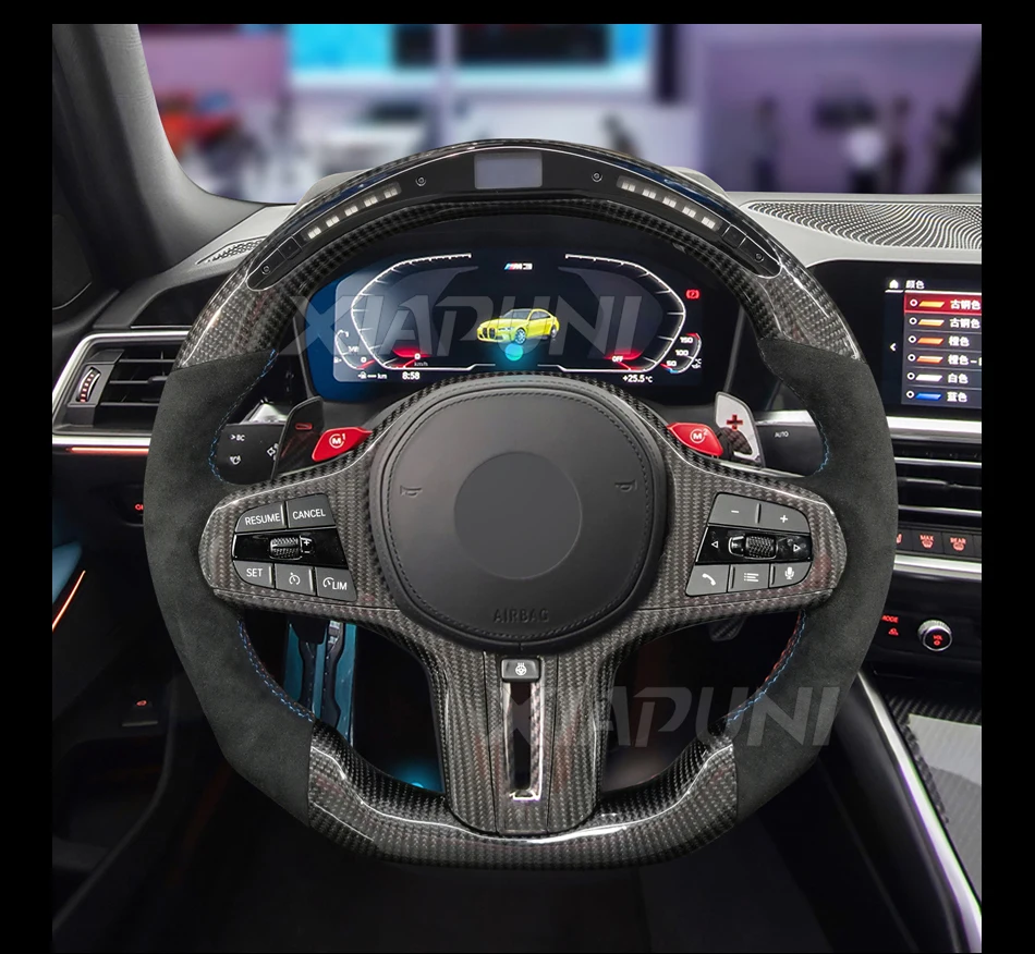 Customized Forge Carbon LED RPM Sport Steering Wheel for BMW M1, M2, M3, M4, M5, and G Series (F40, F44, G20, G21, G28, G22, G29, G80) - - Racext 37