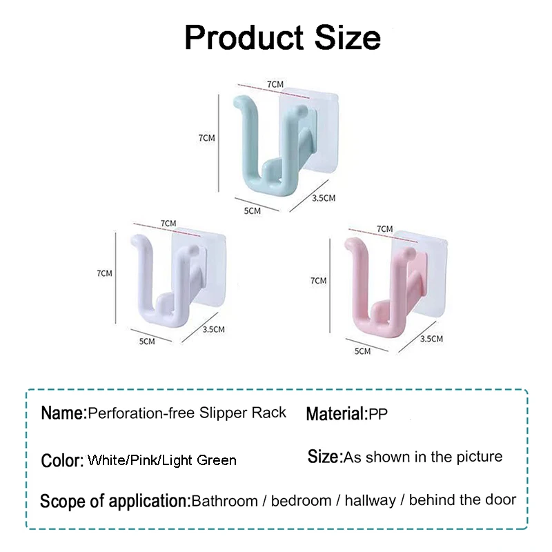 Slipper Rack Self-adhesive Bathroom Simple Slipper Hook Toilet Drainage Rack Wall Mounted Bedroom Storage Hook Shoe Drying Shoe Rack