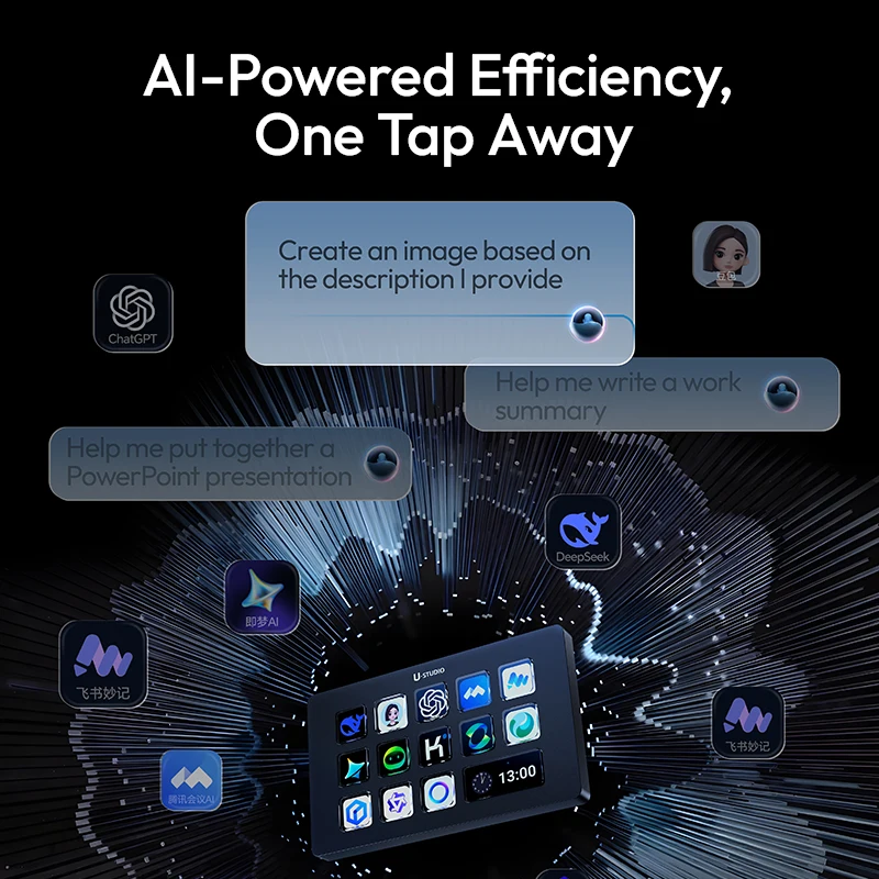 Ulanzi D200H Deck Dock Streaming Controller 7-in-1 docking station for Desk Intelligent Lighting Control Office Assistant Studio