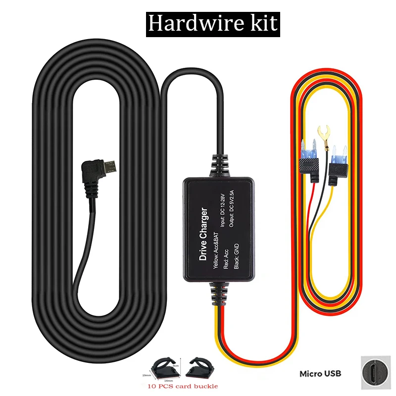 for 70mai Hardwire Kit Micro USB for 70mai 4K A800S A500S S500 D06
