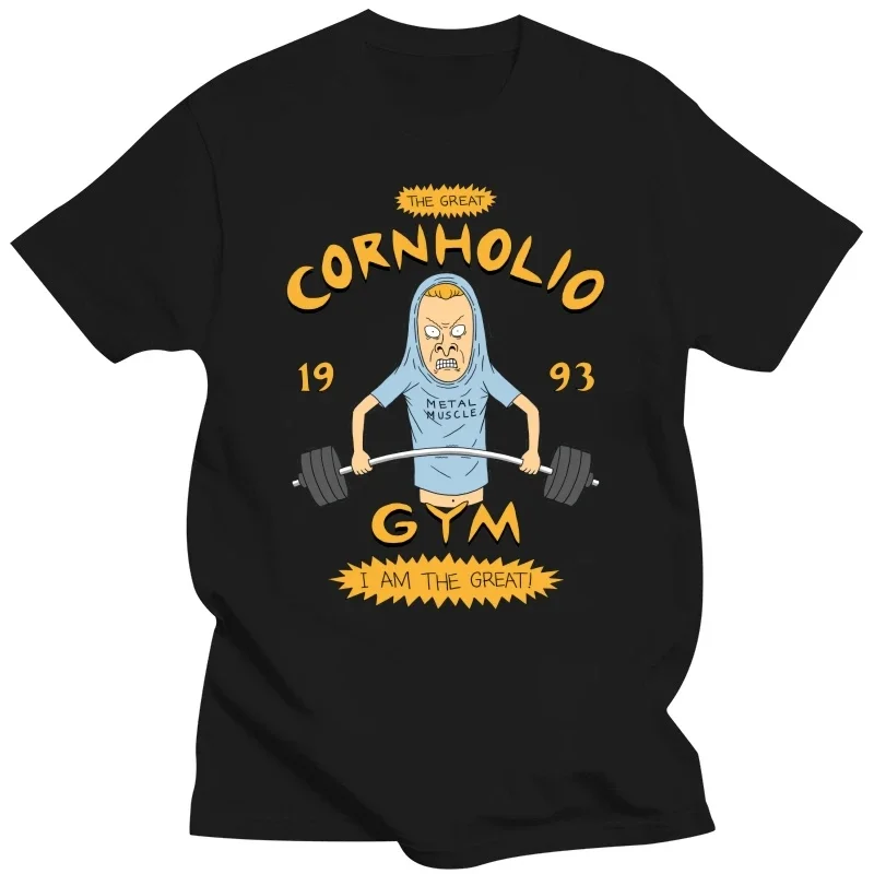 Мужская хлопковая футболка Beavis и Butthead Cornholio Gym I am the cotton, летняя модная футболка европейского размера, забавная Мужская черная футболка, распродажа