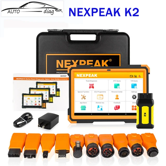 Nexpeak-頑丈なトラック診断スキャナー,エンジン,エアバッグ,dpf,クラスターキャリブレーションツール,フルシステム,ディーゼル,電圧計k2, 24v AliExpress