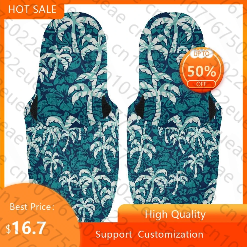 

Мужские хлопковые тапочки с принтом, гавайская Полинезия, плюшевая подкладка