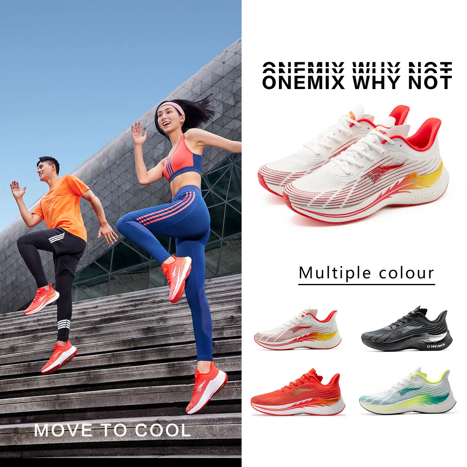Onemix Air Network Running Shoes Men Light Marathon Sneakers Men Sneakers Carbon-Free Running Shoes Acceleration Running Shoes