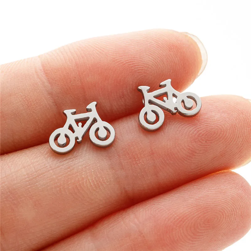SMJEL Winzige Fahrrad-Ohrringe für coole Mädchen, modische Fitness-Sport-Ohrringe, Edelstahl, Ohrpiercing-Schmuck, Punk-Geschenke – Detail 9