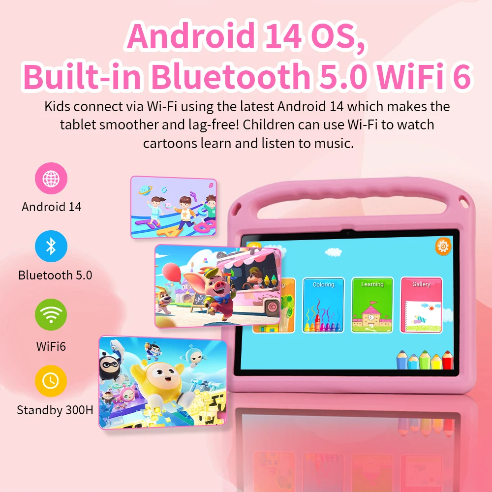 CWOWDEFU C18W Kids Tablet 8GB 128GB A523 Octa Core 10.1 HD+ Display 6000mAh WIFI-5G Android 14 Tablets for Children Girls 2024 4