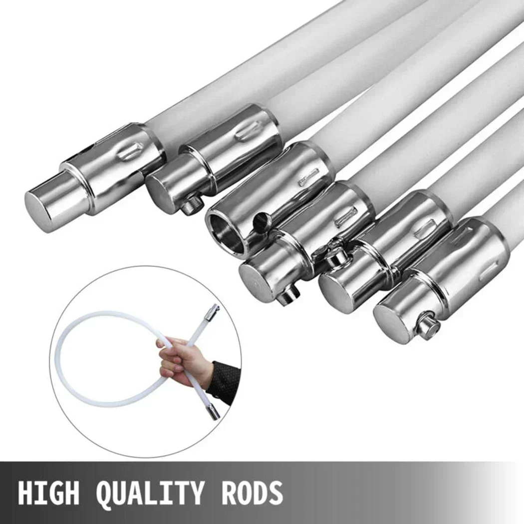 Flexible Rod Chimney Cleaning Brush 10FT Fireplace Flue Sweep Nylon Whip Cleaner Tools Remove soot Rotating Sweeping 3pcs