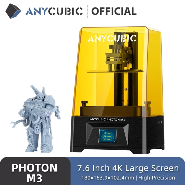 ANYCUBIC Photon M3 LCD 3D Printer UV Photocuring With 7.6" 4K+ High Resolution Screen 3L Large Build Volume 180*163.9*102.4mm 1