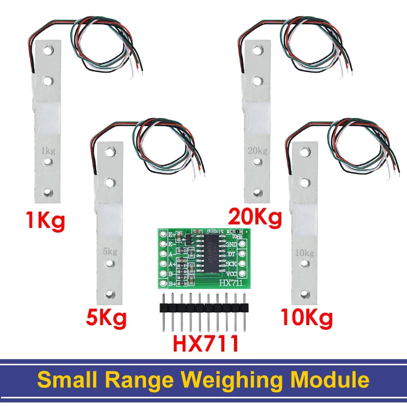 TZT Load Cell 1KG 5KG 10KG 20KG HX711 AD Module Weight Sensor Electronic Scale Aluminum Alloy Weighing Pressure Sensor