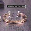 Vinterly Pure Copper Bracelets Women Braided Magnetic Therapy 9mm Adjustable High Magnets Cuff Bangles Resizable Jewelry Female 4