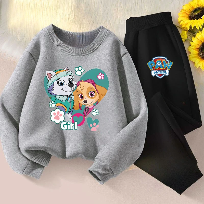 PAW Patrol Boys and Girls Casual Hoodies Sets Cartoon Printed Children's Pullover Long Pant Two Piece Suit Kids Sweatsuit 6