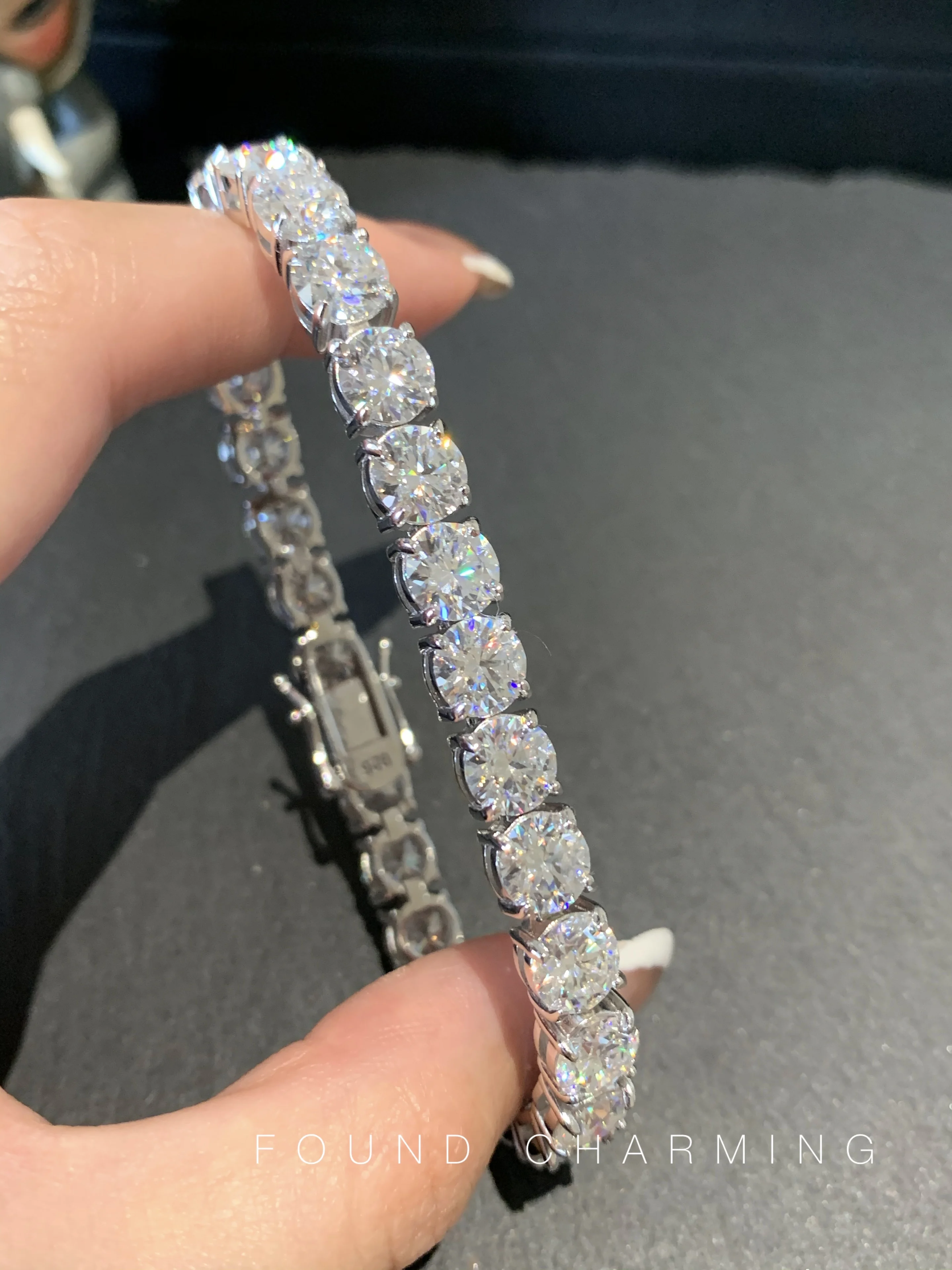 6,5 мм Icedout Bling Модный D цветной Муассанит, браслет, хип-хоп, ювелирные изделия для мужчин и женщин
