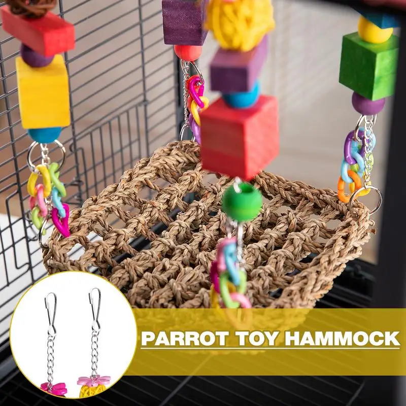 

Bird Swing Chewing Toys Small Parrots Hanging Hammock Stand Colorful Birds Cage Toys For Parakeets Cockatiels Love Birds