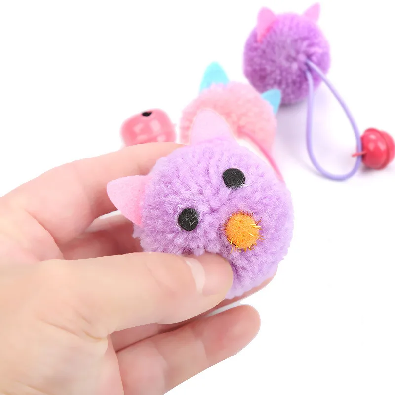 

2023 New Pet Supplies Cat Toy Plush Mouse Head Shape Bell Interactive Toy Fun Small Dog Toy Pet Vocalizing Toy Dog Supplies