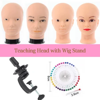 Supporto per parrucche con testa di manichino e treppiede regolabile per la creazione di parrucche, esposizione e formazione in cosmetologia.