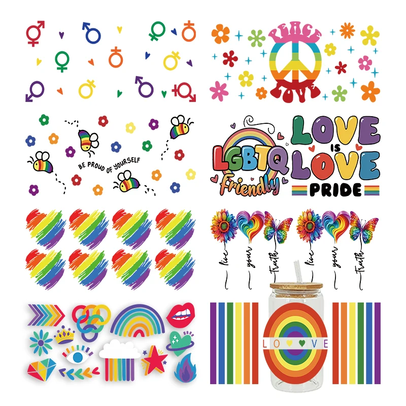 UV DTF Transfer Sticker Pride For The 16oz Libbey Glasses Wraps Bottles Cup Can DIY Waterproof Decals D26892