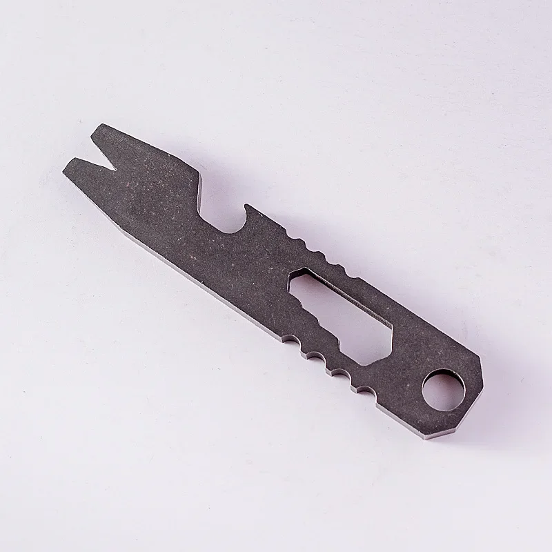 Compact Stainless Steel Keychain Crowbar - Versatile EDC Tool with Hex Wrench
