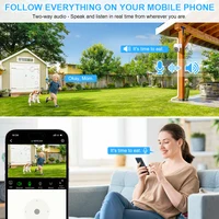 Kit de caméra sans fil intelligente avec détection humaine IA, vision nocturne, PTZ, WiFi, 3MP, pour extérieur, système de surveillance de sécurité CCTV 6