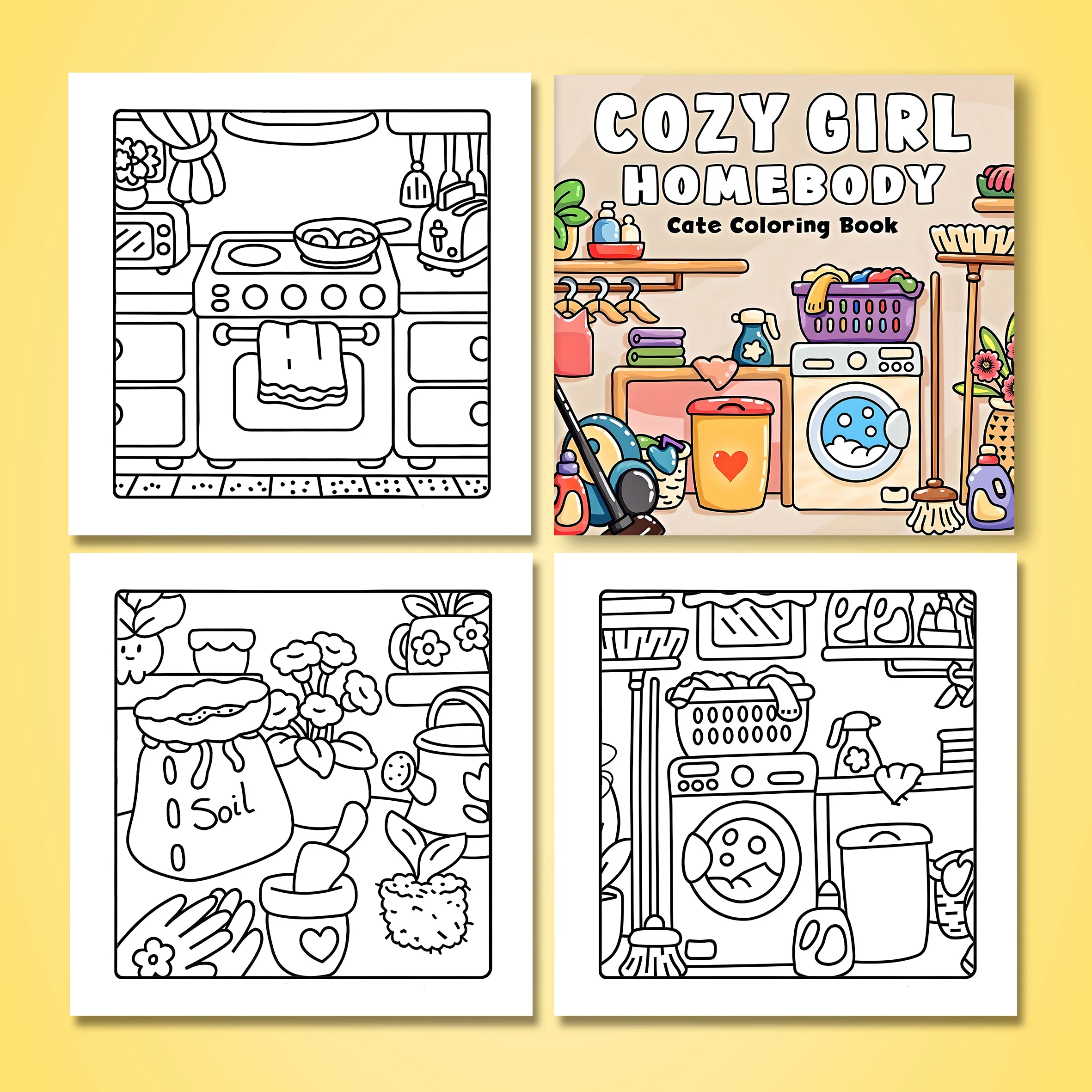 COZY GIRL Bold-easy Patterns Coloring Book for Adults Cute Drawing Book Perfect Gift for Party and Birthday 4