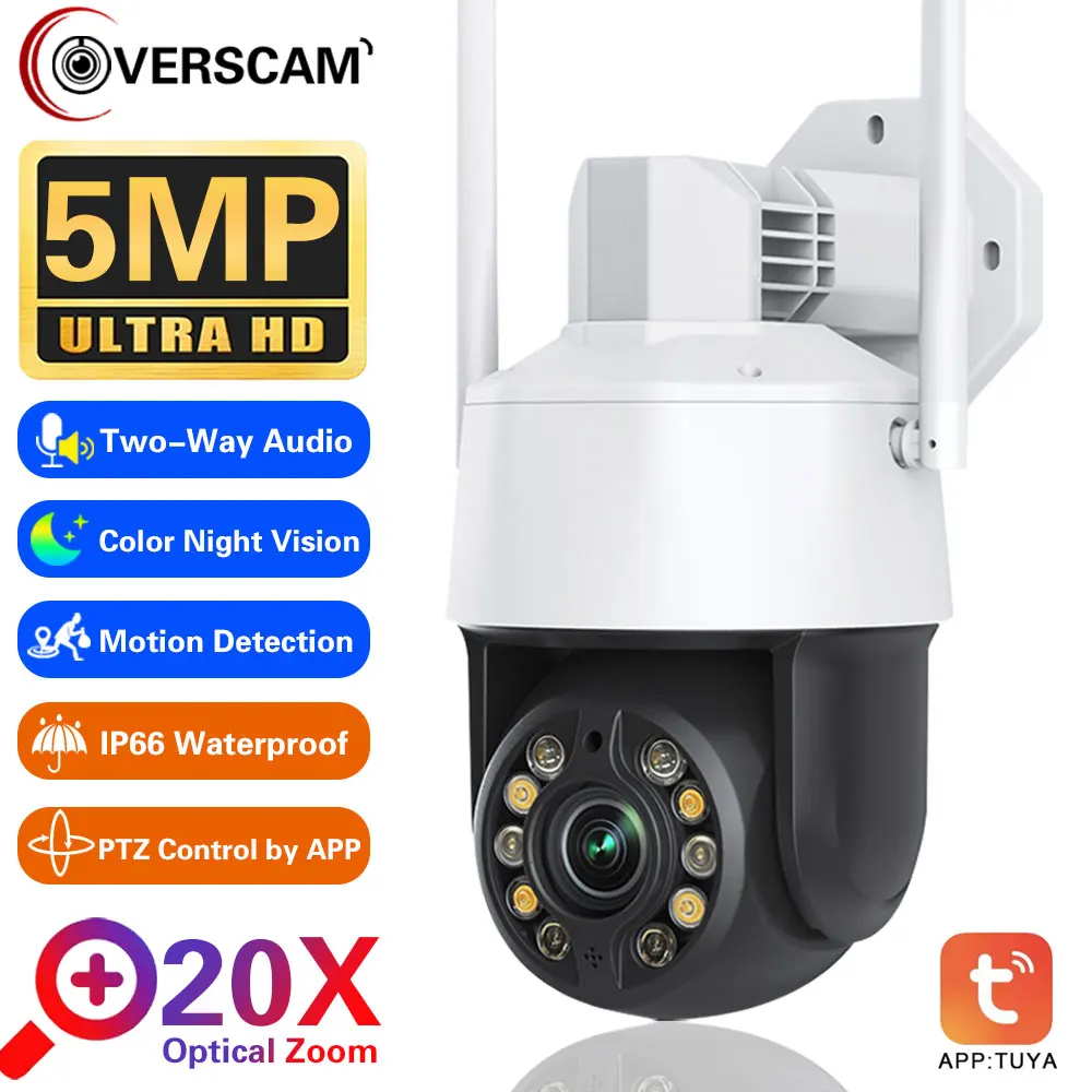

20X Optical Zoom 5MP HD Wifi PTZ IP Security Camera ICSee 2 Way Audio Outdoor Waterpoof Wireless CCTV Surveillance Camera