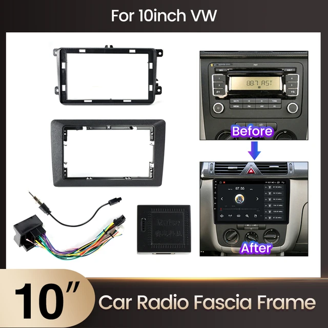 Cadre / panneau d'autoradio 2 din pour Volkswagen golf 5, golf 6, Polo 6R,  Passat