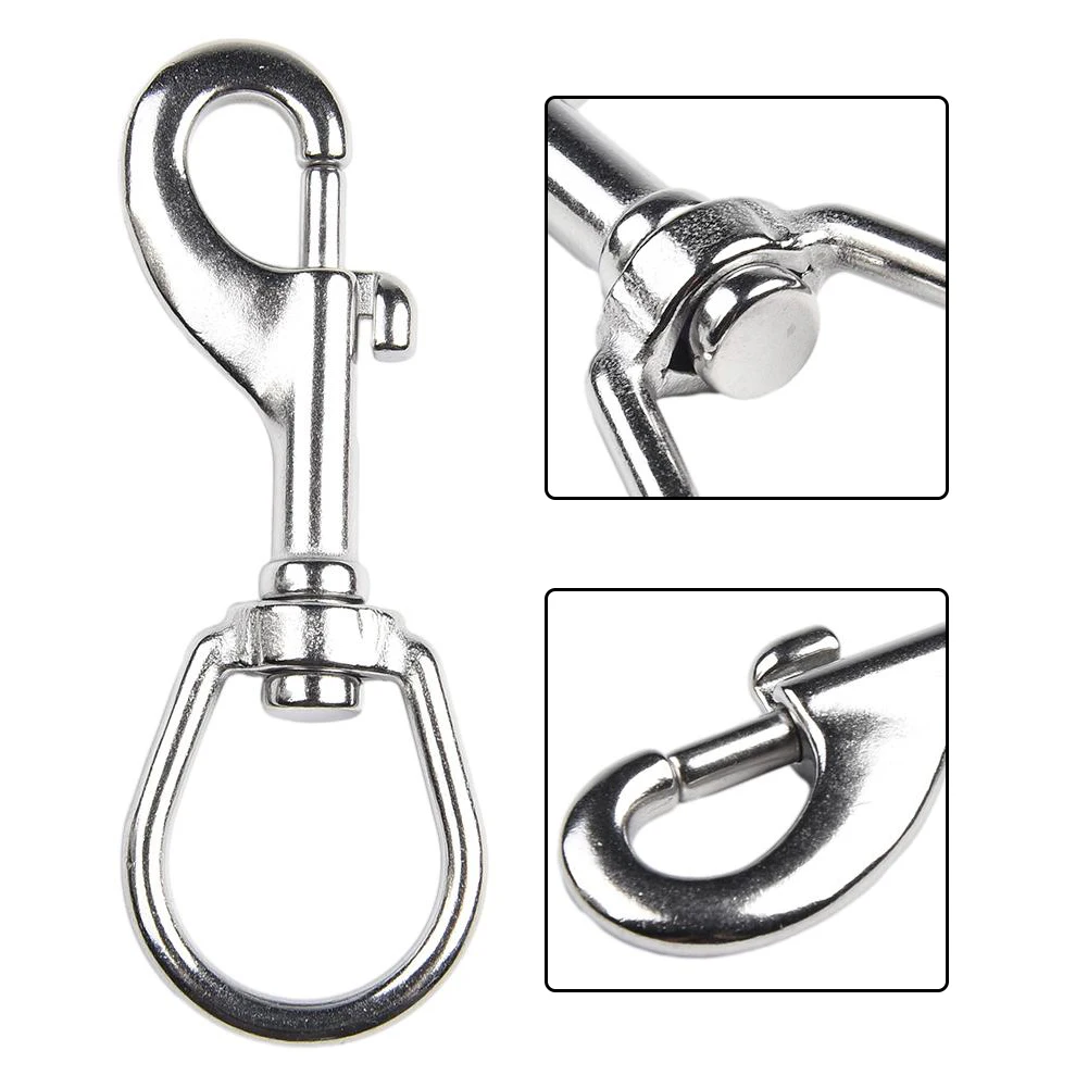 Scuba Diving Stainless Steel Hook Dual End Bolt Quick Carabiner Swivel Buckle Snap Hook Clip For Scuba Diving Part Tool Accessor