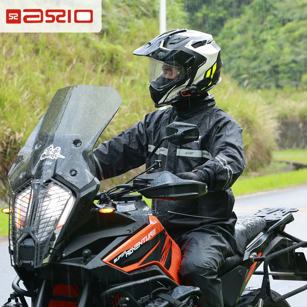 Motorcycle Rider Light Raincoat Suits Waterproof Quick-Drying Windproof Reflective Night Visibility Cycling Rainwear with Pants