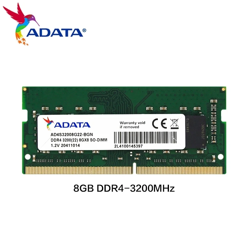 Ʈ ƮϿ SO-DIMM ǻ  ׼ ޸, AData DDR4, 3200MHz , 8GB, 16GB, 32GB