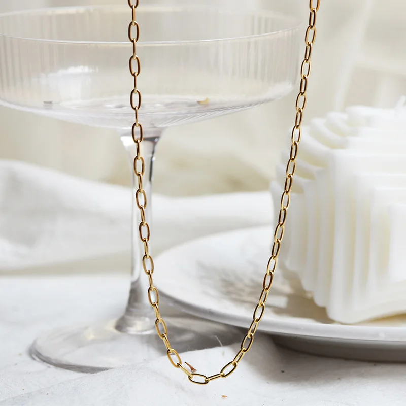 

Unisex Titanium Steel Necklace French Retro DIY Removable Pendant Various Natural Stone Pendant Collarbone Necklace