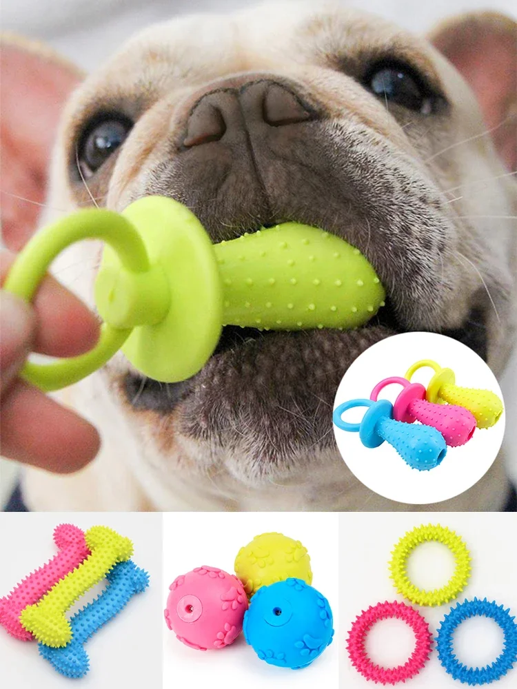 

Dog Toys For Small Dogs Indestructible Dog Toy Teeth Cleaning Chew Training Toys TPR Rubber Teething & Biting Toys Pet Supplies