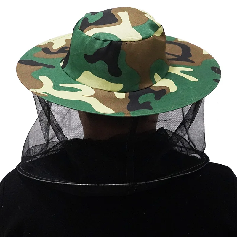 Bee Hat BeeKeeping Protective Bee Hat Anti Bee Two-Layer Head Top Camouflage Hat-Veil Combo Hat Bug Mesh Mask Beekeeping beekeeping tools,beekeeping accessories