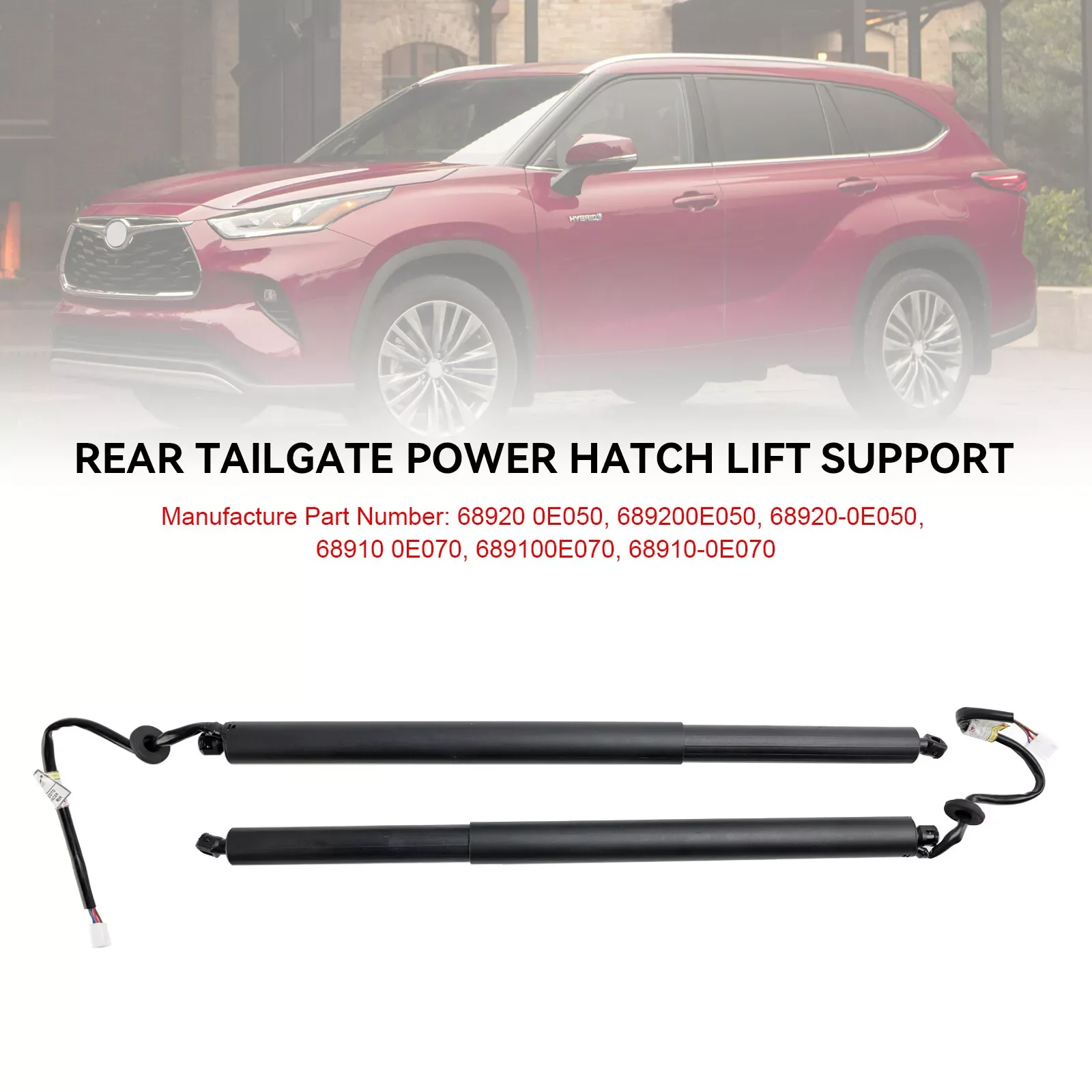 リアゲートダンパー ペア電気テールゲートガスストラットパワーハッチリフトサポートハイランダー 3.5L LE XLE 限定 2014 パワーハッチリフト サポート と互換性がある トヨタと互換性がある ハイランダー 2014-2021 ペア電動テールゲートガスストラッ リアゲートダンパー ... 車のテールゲートストラット 6891009130 ペア 電動テールゲート ガスサポートストラット に適合するハイランダー 2014-