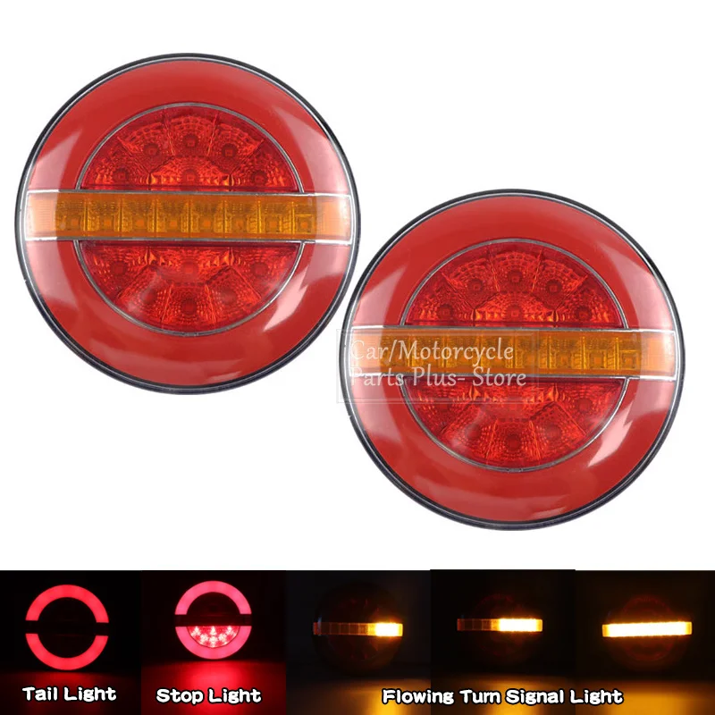 2x 12v/24v Dynamic Led Truck Trailer Turn Light Reverse Stop Signal