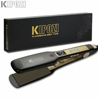 2024 KIPOZI Professional Titanium Flat Iron Hair Straightener with Digital LCD Display Dual Voltage Instant Heating Curling Iron 1