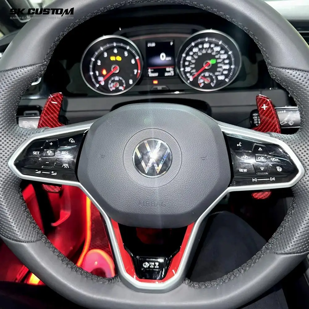 For Volkswagen Golf 8 Golf R MK8 Rline -24 Carbon Fiber Steering Wheel Replacement Shift Paddles