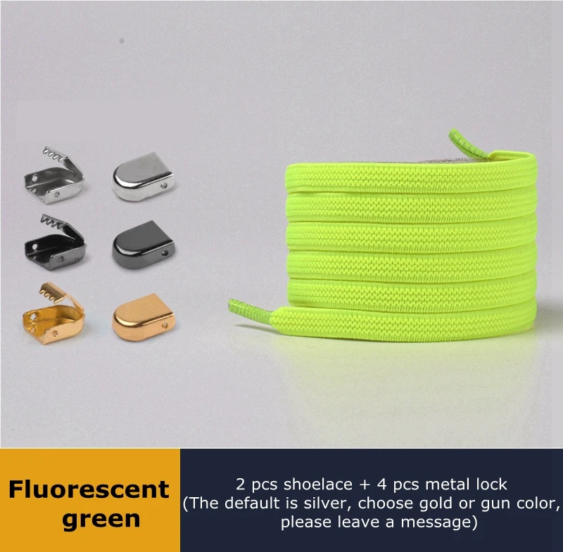 Elastic No-Tie Flat Shoelaces with Metal Lock – 24 Vibrant Colors