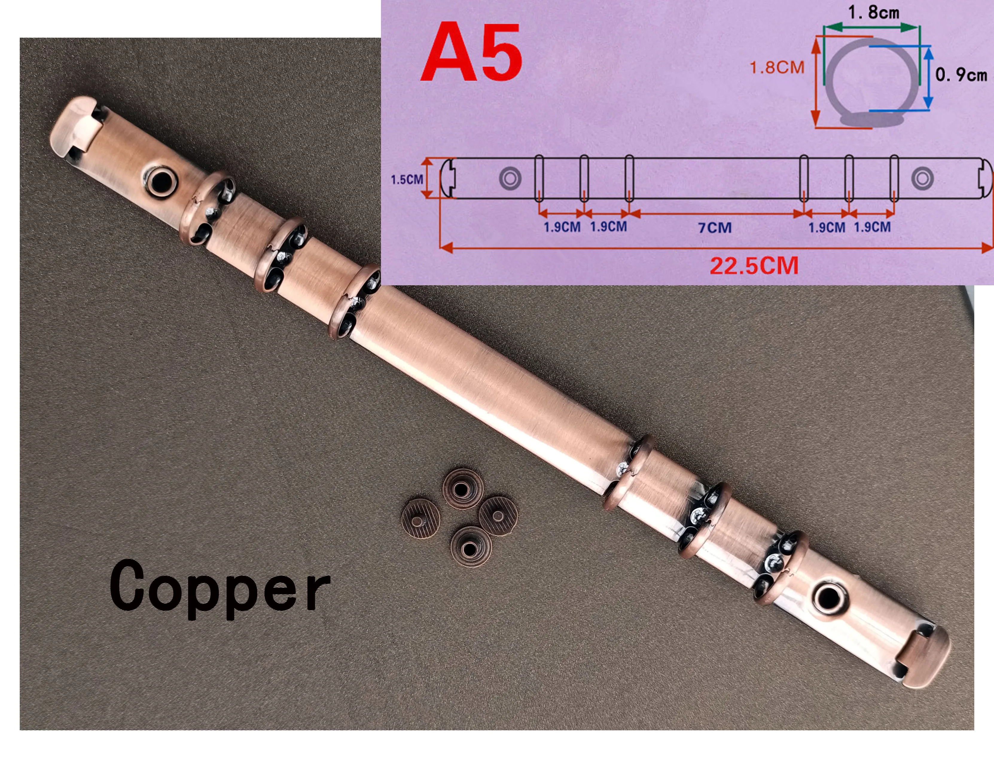 Slim B5 A5 A6 A7 6 Rings Binder Clips 15mm binder clips