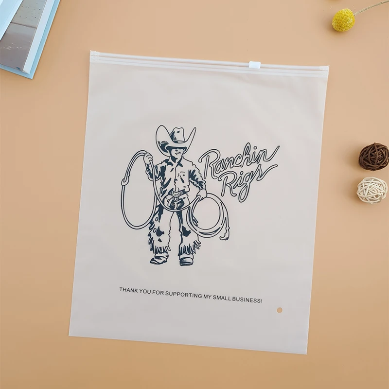 커스텀 프로스트 지퍼 백, 클리어 지퍼 잠금 백, 의류 코트 청바지 후드 패키지, 고품질 의류 비닐 가방, 100 개